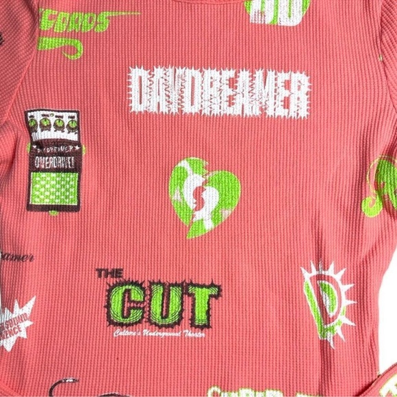 Daydreamer Records Amplified Thermal Crop Top Pink Size Large - Picture 11 of 14